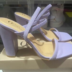 Lilac Strappy Block Heel Sandals